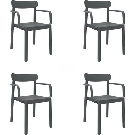garbar ELBA Fauteuil Intérieur, Extérieur Set 4 Gris Foncé (1/5)