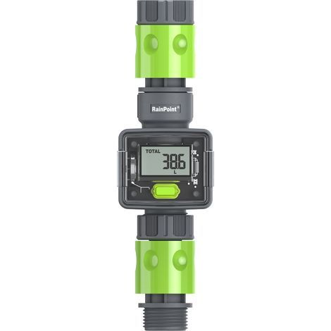 RAINPOINT IPX6 Débitmètre d'eau numérique. tuyaux d'arrosage extérieurs. débit d'eau. filetage BSP 3/4". connexion rapide (1/5)
