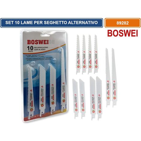 SET 10 LAME 6"/8" PER SEGHETTO ALTERNATIVO A GATTUCCIO PER LEGNO PLASTICA E METALLO (1/5)