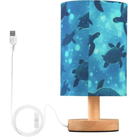 Kcldeci Lampe de chevet tortue mer bleue pour chambre à coucher (1/5)