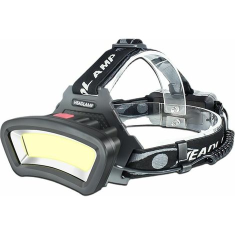 Lampe Frontale LED , USB Rechargeable étanche Phare 2000 lumens, avec lumière rouge, Lampe de travail pour casque, Entretien et construction de voiture, durée fonctionnement 7-14 heures (1/5)