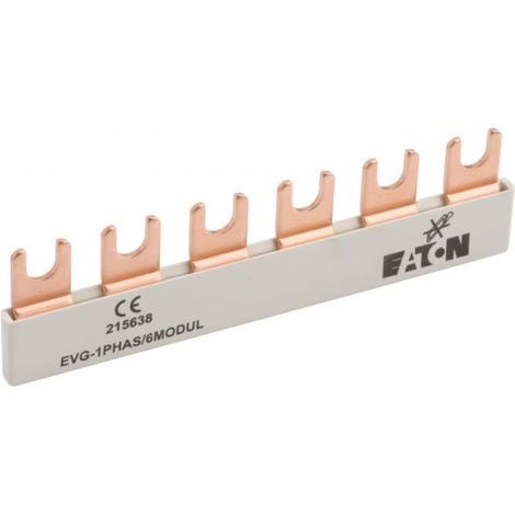 Barra de conexión 1P 63A 10mm2 horquilla 6 mod EVG1PHAS6MODUL 215638