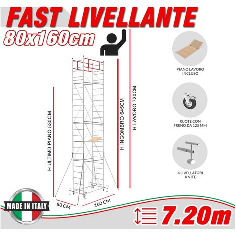 Trabattello FAST livellante Altezza lavoro 7,20 metri