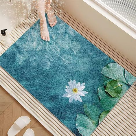 Tapis Douche Antidérapant 40X60 cm Tapis De Baignoire Antidérapant avec Drain Doux PVC Tapis De Bain pour Zones Humides Séchage Rapide (1/5)