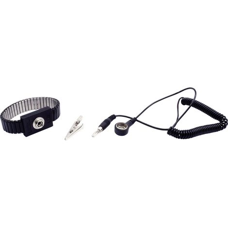 Quadrios ESD-Handgelenkband Schwarz Druckknopf 10 mm (1/4)