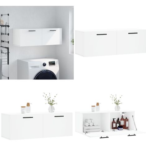 Mobile a Parete Bianco 100x36,5x35 cm in Legno Multistrato - Mobile a parete - Armadio a parete