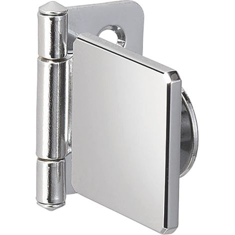 LAMP Charnière de porte en verre carrée à l'intérieur en bois – verre, charnière pour portes en verre/acrylique, acier chromé (1/5)