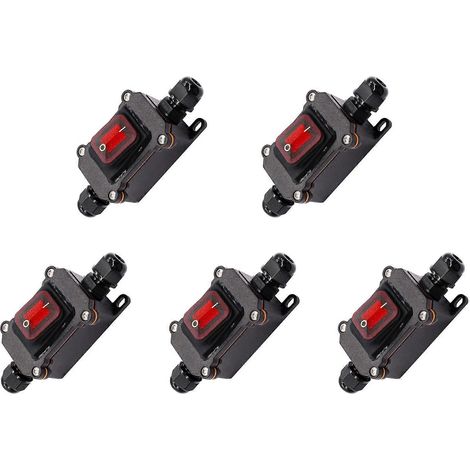 Interrupteur en ligne étanche IP67 (5 unités) 12 V CC 20 A haute puissance (1/5)