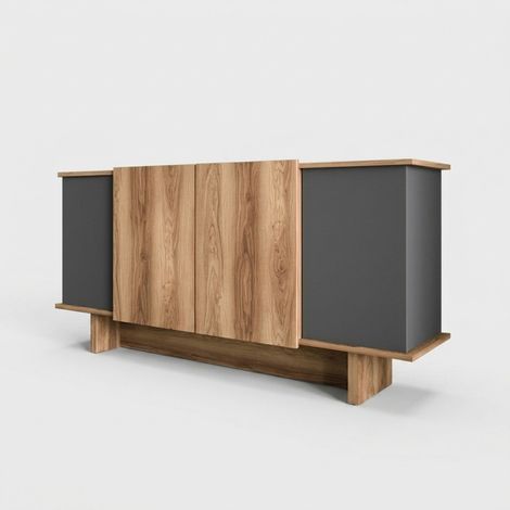 Wohnzimmer-Sideboard mit Türen und Regalböden 180 cm Diana - Anthrazit (1/5)