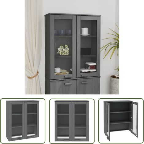 The Living Store Dessus de buffet HAMAR Gris foncé 85x35x100 cm Bois de pin - Meuble De Rangement - Buffet - Meuble Tv - Dessus De Buffet - Décoration Intérieure (1/5)