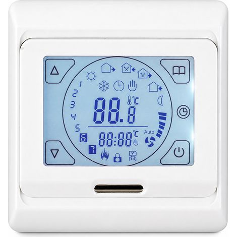 Thermostat WiFi pour Chauffage au Sol Électrique 16A, Écran Tactile, Contrôle par Application Tuya, Blanc (1/5)