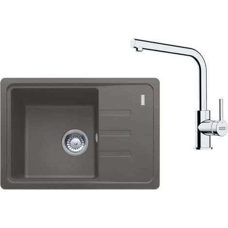 Franke Set - Set per cucina G266ŠK, lavello in fragranite BSG 611-62 e miscelatore FS 3230.031, pietra grigia/cromo 114.0700.751
