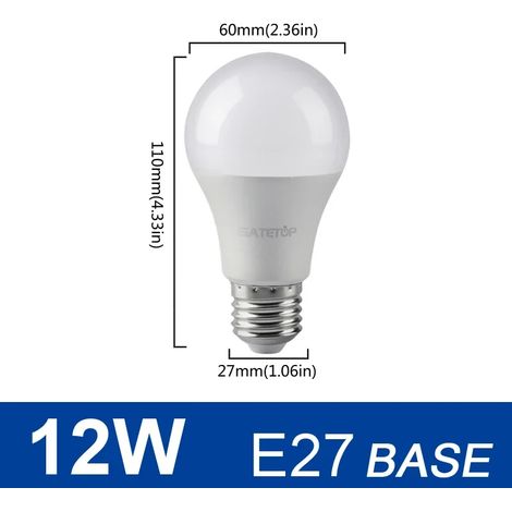 (12 W E27, lumière blanche froide) 6 ampoules LED, 220 V CA, économie d'énergie, éclairage LED domestique pour salon (1/5)