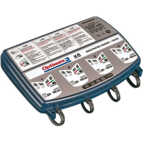 Chargeur De Batterie Optimate 3x4. 3 En 1 Dans Un Boitier : Idéal Pour Tester / Charger 4 Batteries En Même Temps, De 2 à 50 Ah (1/3)