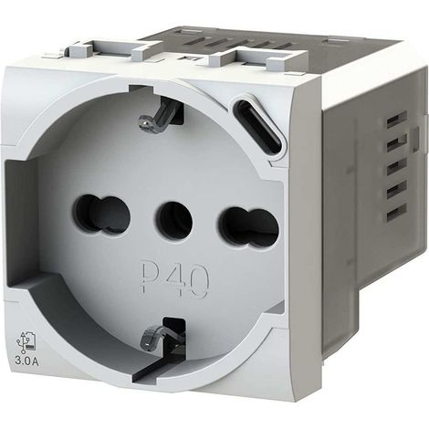 4 box p40 usb 3.0a per bticino livingligh bianca p40 usb3.0 - presa elettrica schuko tipo p40 con integrato un alimentatore usb 4b.n.p40.usb (1/5)