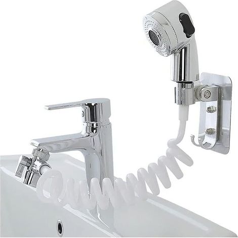 DOCCIA MANO DOCCETTA PORTATILE LAVANDINO TUBO ANTICALCARE CAMPEGGIO CHIAVE 8826 (1/5)