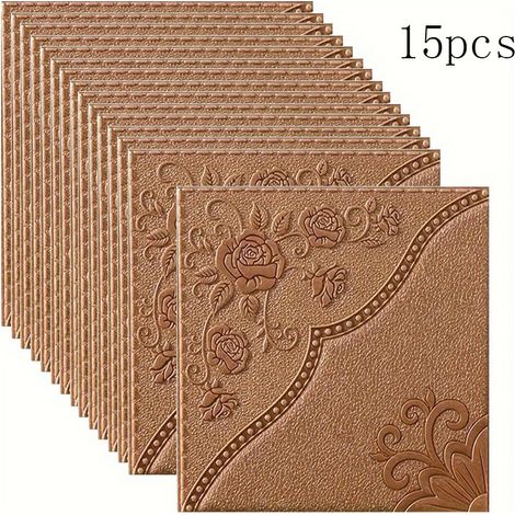Autocollant de plafond imperméable et résistant à l'humidité appliquer décoller bronze 15pcs (1/5)
