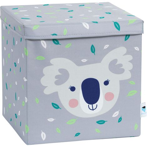 Cube de Rangement Pliable avec Couvercle - Tissu Résistant - Compatible 33x33x33cm - Gris Koala - Boite de Rangement, Paniers et Boîtes de Rangement (1/5)