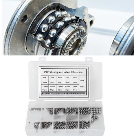 Kit de 450 billes d'acier à roulement haute dureté pour roulettes, compatible avec les modèles M2 à M8. (1/5)