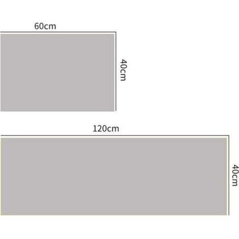 Tappetino da cucina antiscivolo e lavabile – Set da 2 pezzi, 40 x 60 cm e 40 x 120 cm – Rettangolare, colore blu-marrone (1/5)