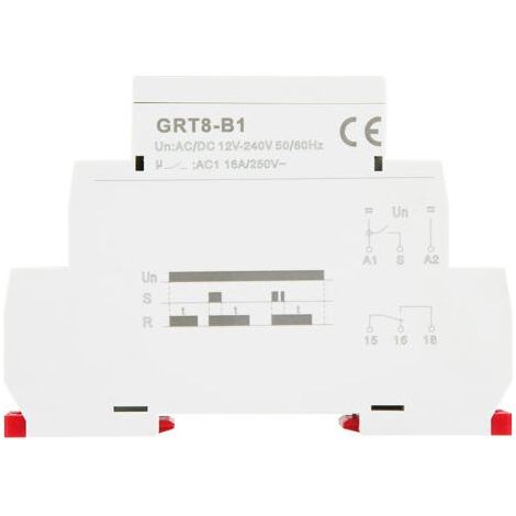 Relais temporisé de mise hors tension miniature GRT8B1, type rail DIN, AC/DC 12V240V (1/5)
