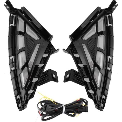 Coppia di luci diurne a LED bianche (DRL) con indicatori di direzione gialli, adatte per Hyundai Elantra 2020-2021 (1/4)