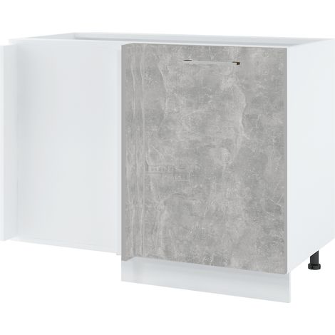Meuble d'angle pour îlot de cuisine Bellissi Beton Naturel 1 porte L 105 cm -  Porte avec poignée apparente  Grey (1/5)