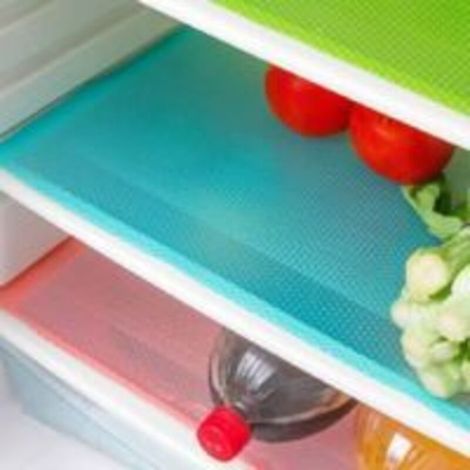 Set di 9 tappetini lavabili e trasparenti per frigorifero, per ripiani, cassetti e tavoli, 3 rossi, 3 verdi, 3 blu - Crezuo