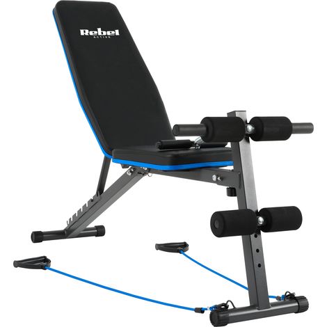 Banc de musculation incliné Rebel avec verrouillage des jambes et bandes élastiques (1/5)