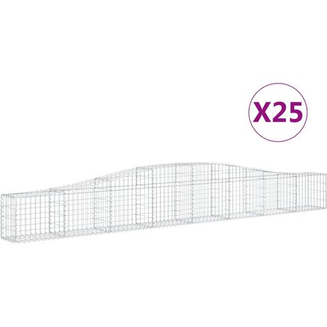 Maison Exclusive - Cesti Gabbioni ad Arco 25 pz 400x30x40/60 cm Ferro Zincato