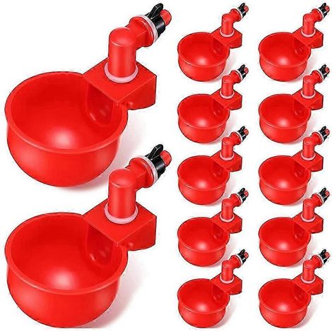 Lot de 12 abreuvoirs automatiques pour poulets, mangeoires à filetage C (1/5)