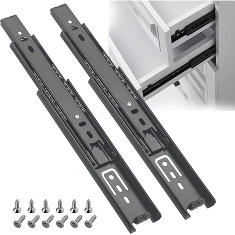 Glissières pour Tiroirs, Coulisse Tiroir 200mm, Glissiere pour Tiroir Charge Lourde, Rail pour Tiroir Coulissant Complète Capacité de Charge Robuste de 45 kg (1/5)