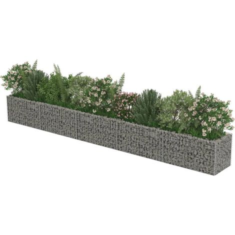 Lit surélevé à gabion Acier galvanisé 450x50x50 cm (1/5)