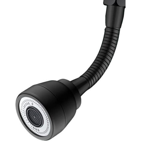 3 Modes Tête Douchette Evier Cuisine,360 Degrés Embout Robinet Cuisine Douchette,Adaptateur Economiseur D'eau ,Aérateur de Robinet Pivotant(Noir) (1/5)