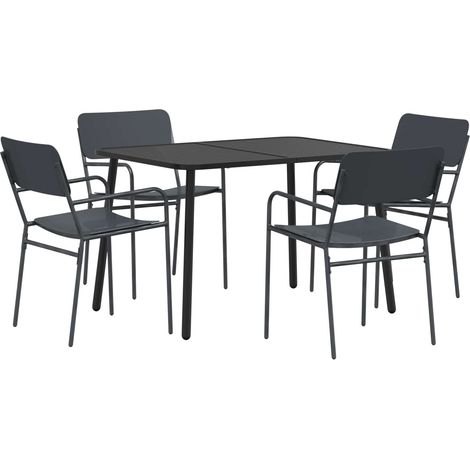 Dining Set 5 pcs Anthracite Steel vidaXL (1/5)