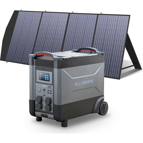 ALLPOWERS Station d'alimentation portable R4000 générateur solaire 3600Wh LiFePO4 batterie CA 4000W, charge rapide,extensible 21600 Wh avec panneau solaire 200W pour camping, maison pannes de courant (1/5)