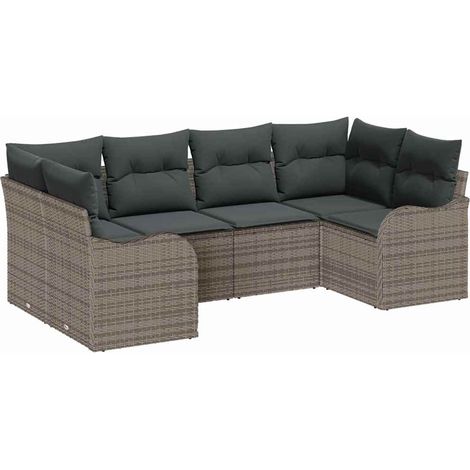 Maison Exclusive - Gartensofa-set Grau Poly-Rattan