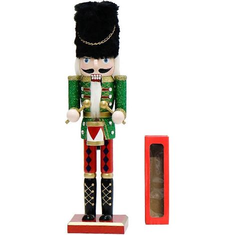 Weihnachts-Nussknacker-Figur, 30 cm, glitzernder Nussknacker aus Holz, Ornament für die Weihnachtsdekoration, Typ 1