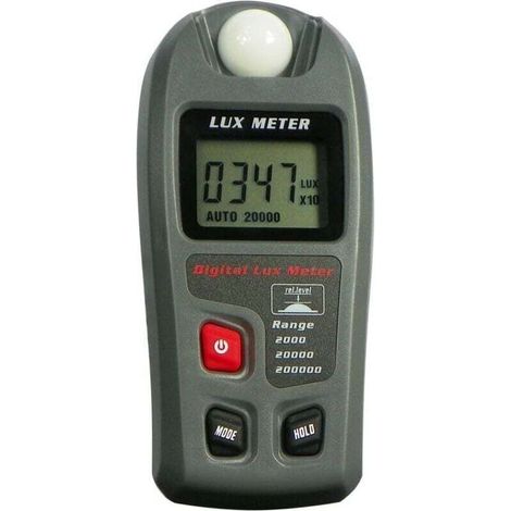 Luxmètre numérique avec une plage de mesure allant jusqu'à 200 000 lux, écran LCD, adapté aux plantes, aux phares automobiles, à l'éclairage LED domestique et de bureau, et à la photographie.
