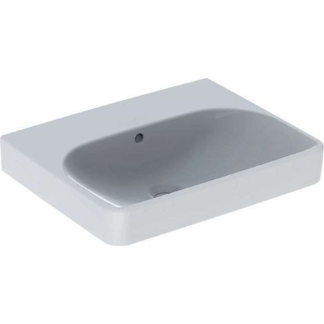 Geberit Smyle Square - Lavabo 55x44 cm, con troppopieno, senza foro per miscelatore, bianco 501.574.00.1 (1/3)