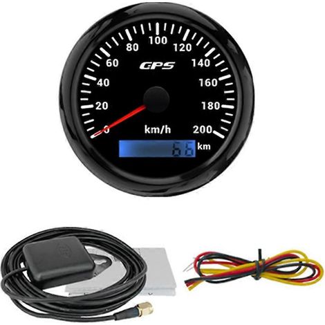 Compteur de vitesse GPS 85 mm avec antenne GPS, 0-200 km/h, pour bateau, voiture ou yacht. (1/5)