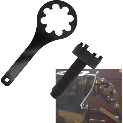 Clé à Crémaillère Porte-Bearing Wrench Tool 91 61069 pour Mercruiser Alpha One – Jeu de Clés Porte-Bearing en Acier Noir, 4 3/8 Pouces, 2742g (1/4)