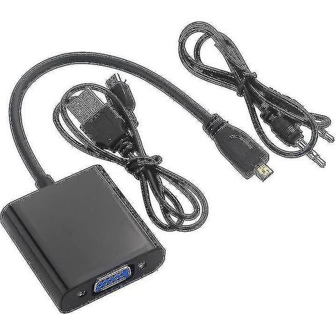 Câble adaptateur micro-HDMI vers VGA avec câble USB compatible avec Raspberry Pi 4 (1/5)