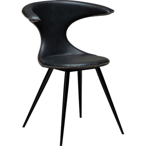 Flair Dan-Form Esszimmerstuhl PU-Kunstleder schwarz.