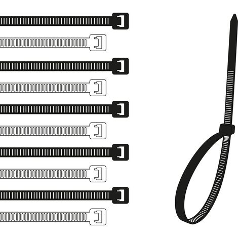 Attaches flexibles en nylon blanc/noir - 654607