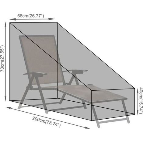 79 27 16-28" Housses pour Chaises Longues, Bâche de Protection de Jardin et Bain de Soleil avec Sac de Transport, Imperméable, N (1/5)