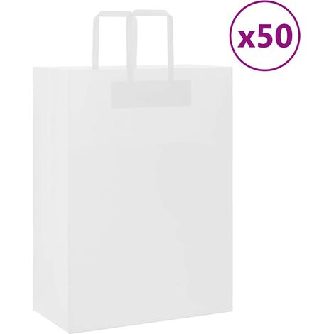 Papiertragetaschen 50 Stk. mit Henkeln Weiß 32x17x44 cm