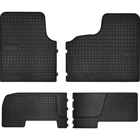 Gummifußmatten für: Opel Vivaro II Lieferwagen, 2 Sitzreihen (2014–2019) – schwarz, passgenau