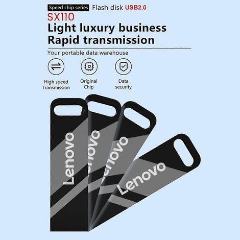 Lenovo SX110 USB 2.0 Flash-Laufwerke, tragbarer Metall-USB-Stick für Laptops und PCs, universelles 16G/32G-Speicherlaufwerk