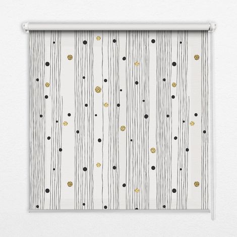 Tenda a Rullo Interna per Finestra - Tenda Filtrante Luce - Tenda Privacy - Tenda Decorativa Rettangolare - Rullo per Interni - (140 cm x 140 cm) - Strisce e pois
